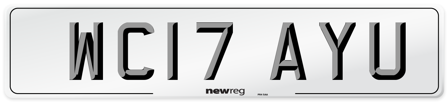 WC17 AYU Number Plate from New Reg